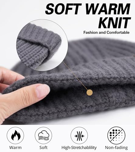 Fisherman Short Beanie Hats for Men, Knit Skull Cap Cuff Trawler Hat Mens Stylish Watch Cap Winter Warm Hat for Daily Wear - color: Wine Red