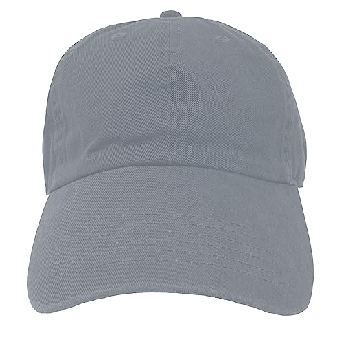 Glory Max 100% Cotton Baseball Cap Classic Plain Low Profile Golf Dad Hat Buckle Adjustable - color: Gray