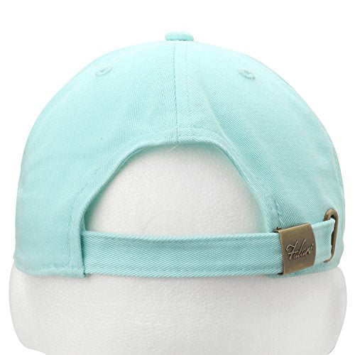 Falari Classic Baseball Cap Dad Hat 100% Cotton Soft Adjustable Size - color: Aqua