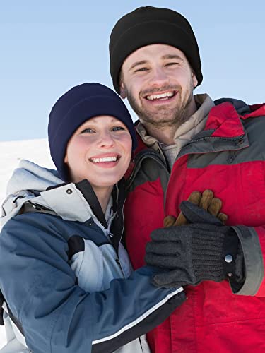 Geyoga 6 Pcs Fleece Beanie Fleece Skull Cap - color: Variegated Colors, size: One Size