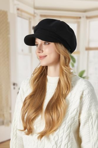 Sumolux Women Beret Newsboy Hat French Cap Classic Winter - color: Black a