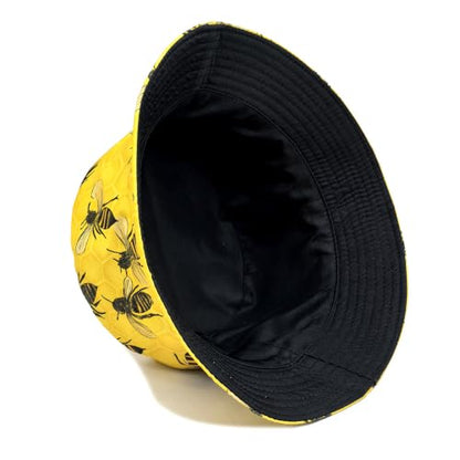 Quanhaigou Bucket Hats Unisex Summer Travel Beach Fisherman Cap for Men Women Teens - color: Honey Bee