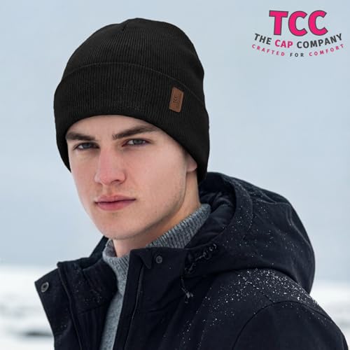 Beanie for Men Women | Cuffed Thick Soft Knitted Unisex Winter Hat Beanies Skull Cap - color: A01- Black
