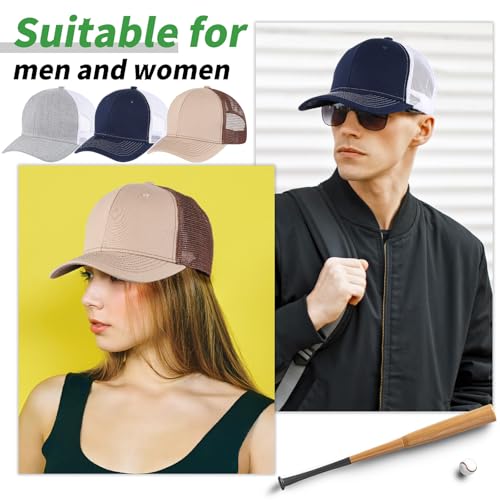 Suhine 24 Pcs Blank Trucker Hat Bulk,Unisex Baseball Cap - color: Dark Color