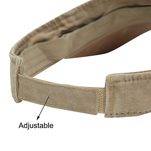 Sport Sun Visor Hats Cotton Ball Caps Empty Top Baseball Sun Cap for Men Women - color: Khaki
