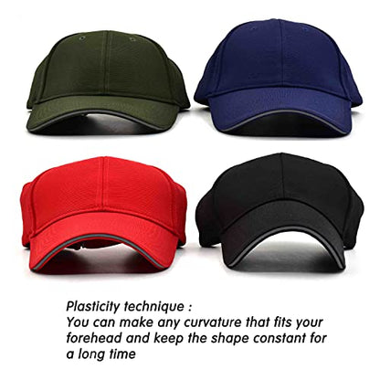TSSGBL Men's Plain Baseball Hat - OSFM & XXL Big Head Fit，Adjustable Structured Ball Cap with Reflective Sandwich Brim - color: Black, size: Medium-Large