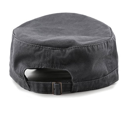 The Hat Depot Cadet Military Army Baseball Cap Tie Dye & Washed Cotton Basic & Distressed Cadet Brushed Cotton Cap - color: 1. Basic - Charcoal