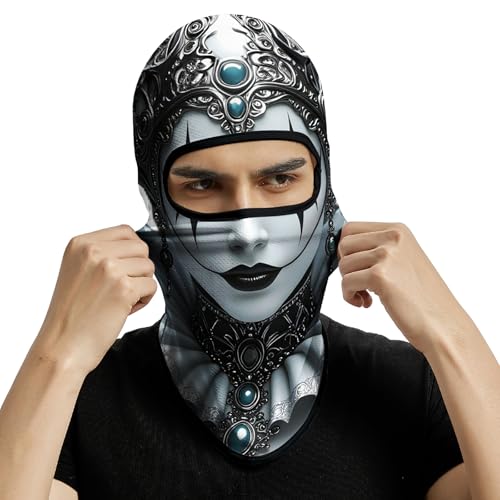Obacle Balaclava Face Mask for Men Women Motorcycle Ski Hunting Cycling Fishing - color: Skull Women Gray Face Gray Lip