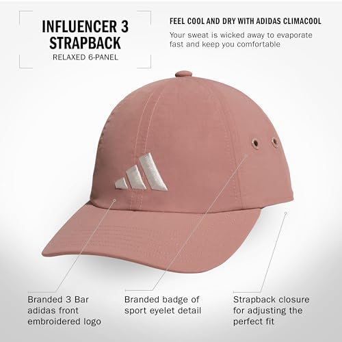 adidas Women's Influencer Hat - color: Warm Clay Pink/Wonder Alumina Grey