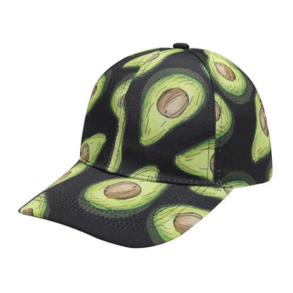 ZLYC Women Fashion Floral Print Baseball Cap Hawaiian Snapback Dad Hat - color: Avocado Black, size: One Size
