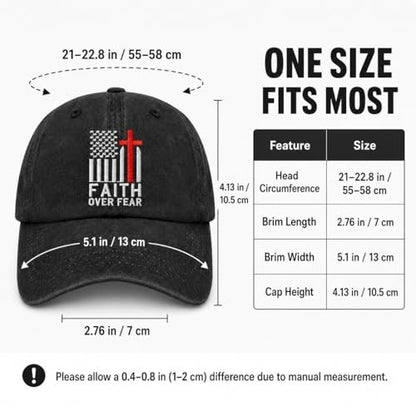 Man of God Husband Dad Embroidered Hat Camping Caps for Women - color: Faiths Over Fear 32