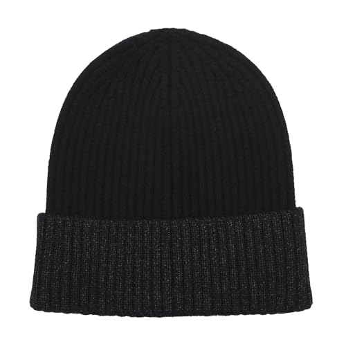 ZLYC Men Winter Knit Fisherman Beanie Hat Fashion Warm Daily Skull Cap - color: Cuffed Charcoal and Black