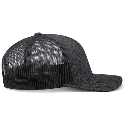 Pacific Headwear Melange Heather Low-Profile Trucker - color: Black Heather/Black/Black Heather