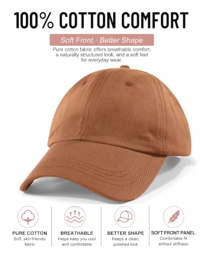 Lvaiz Womens Satin Lined Baseball Cap Washed Cotton Adjustable Dad Hat - color: Brown