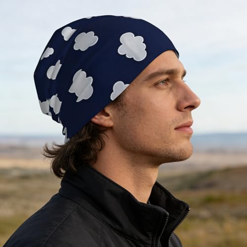 Unisex Stretch Knit Beanie Hat - color: White Cloud