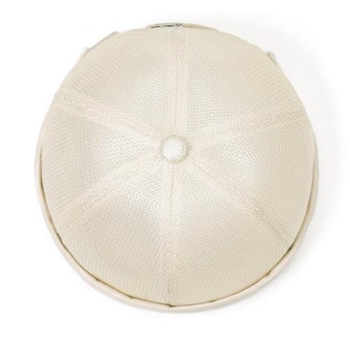DIYDECAL Mens Mesh Brimless Cap,Summer Skullcap Docker Beanie Hat - color: Beige