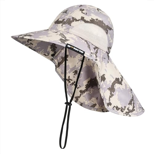 Solaris Small‑Head‑Fit Sun Hat with Neck Flap for Men & Women - color: #3 Digigy, size: One Size