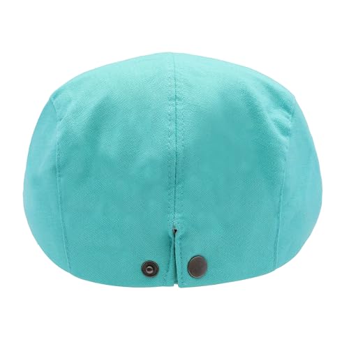 ZLYC Men Summer Flat Cap Scally Ivy Gatsby Newsboy Beret Driver Hat - color: Solid Blue