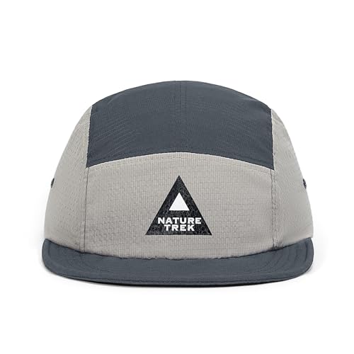 Croogo Quick-Dry 5 Panel Running Cap Lightweight Short Brim Hats for Men - color: Grey