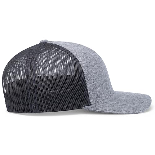 Pacific Headwear Melange Heather Low-Profile Trucker - color: Grey Heather/Navy/Grey Heather
