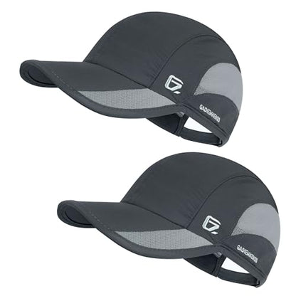 GADIEMKENSD Outdoor Running Hat Breathable Mesh 2PACK - color: Dark Gray, size: 7-7 1/2