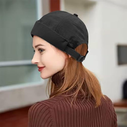 Brimless Hats Quick Drying Docker Caps Beanie Unisex - color: Black