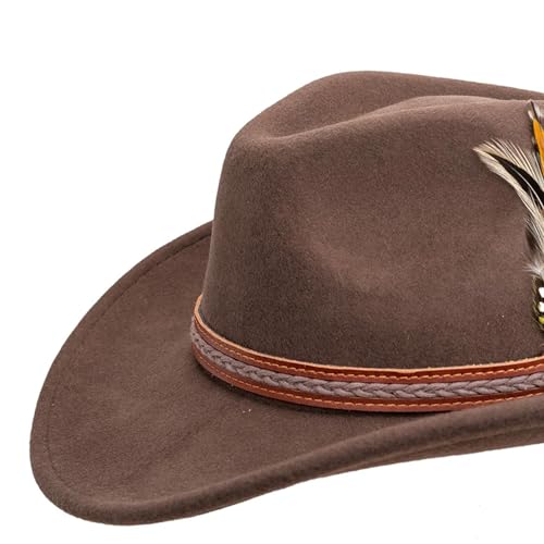 Outback Trading Unisex Adult's High Country Durable Wool Western Cowboy Hat with Brim Lock - color: Serpent, size: Small