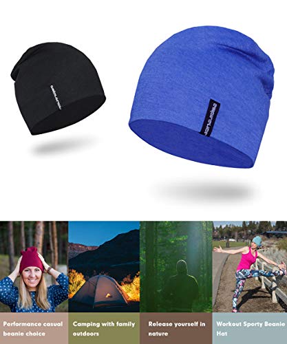 EMPIRELION Mens Running Beanie Hat, 9" Lightweight Helmet Liner Skull Cap - color: Royal Melange