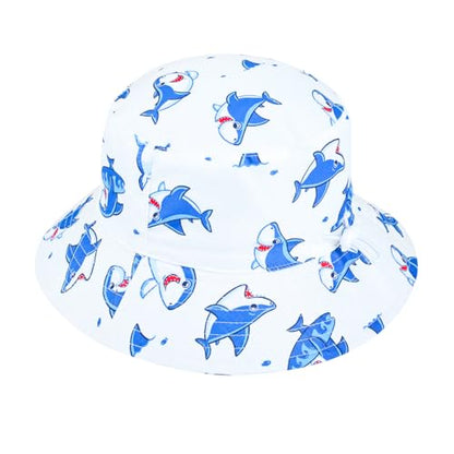 Kids Toddler Baby Boy Sun Hat Summer Bucket Hats with UPF 50+ UV Sun Protective - color: Shark, size: 0-6 Months