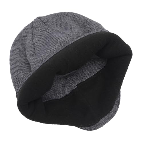 ZLYC Men Fashion Knit Fisherman Beanie Hat Winter Warm Thick Skull Cap - color: Solid Gray