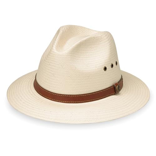 Wallaroo Men's Avery Fedora - UPF 50+ Sun Protection, Wide Brim Sun Hat, Designed for Air Flow | 2 Colors/Sizes - color: Natural, size: Large-X-Large