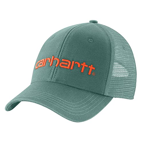 Carhartt Men's Canvas Mesh-Back Logo Graphic Cap - color: Slate Green