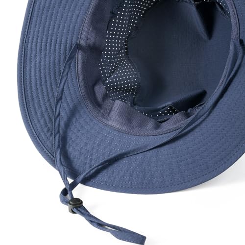 VOBOOM Unisex Wide Brim UV Protection Fishing Sun Hat - color: Navy