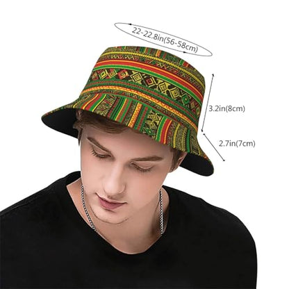 Bucket Hat for Men Women Packable Sun Hats Fisherman Outdoor Summer Travel Hiking Beach Caps - color: Bohemia