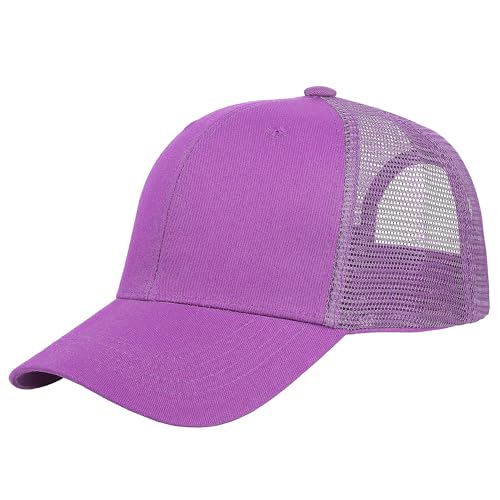 Falari Trucker Hat Baseball Cap Structured Plain Design 6 Panel, Adjustable Size - color: 1pk Lavender