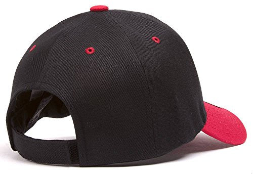 TOP HEADWEAR 12-Pack Adjustable Baseball Hat - color: Black/Red
