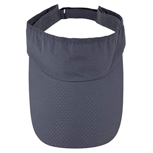 moonsix Sun Visor Cap for man for Woman, Outdoor Sport Cap Wide Brim Adjustable Visor Golf Hat - color: Dark Gery