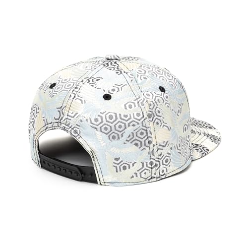 Japanese Kimono Baseball Cap for Men, Snapback Flat Brim Hat - color: 002, size: Medium-Large