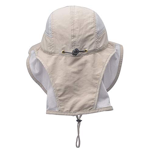 Unisex Outdoor Activities UV Protecting Sun Hats with Neck Flap - color: Khaki
