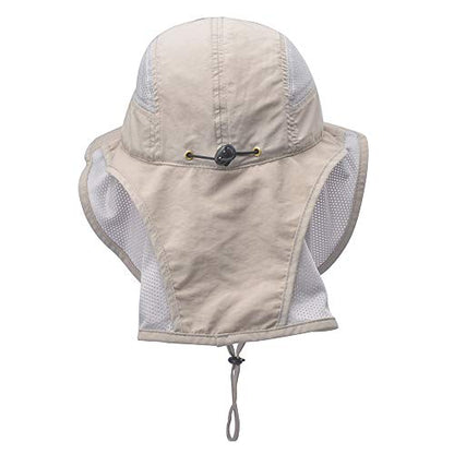 Unisex Outdoor Activities UV Protecting Sun Hats with Neck Flap - color: Khaki