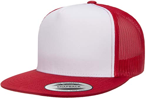 Yupoong Men's Yp Classics Classic Trucker Cap - White Front - color: Red/White/Red