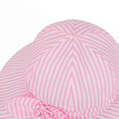 Baby Girl Sun Hat Toddler Beach Hats with UPF 50+ Protective Infant Summer Hat with Wide Brim Baby Girls Bucket Hat - color: Beige Stripe + Khaki Stripe, size: 12-24 Months
