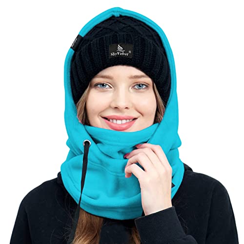 Shy Velvet Cold Weather Fleece Balaclava Ski Mask,Balaclava Wind-Resistant Winter Face Mask for Men and Women - color: Lake Blue