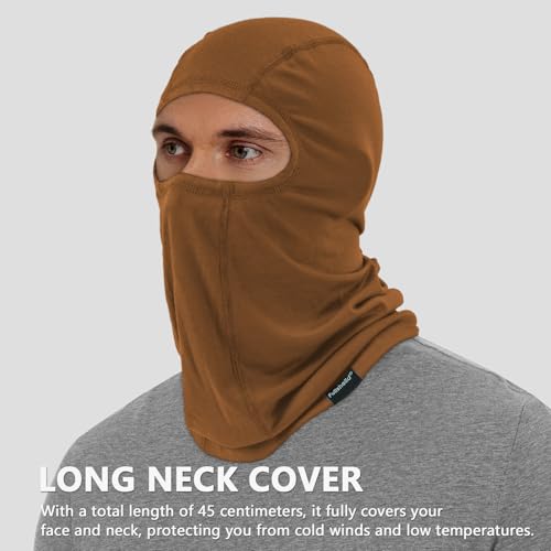 Summer Cooling Balaclava UPF 50+ Full Face Cover Lightweight for Men Women - color: Orange