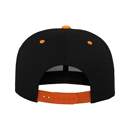 Custom Hat. 6089 Classic Snapback. Embroidered. Place Your Own Text/Logo - color: Black/Orange