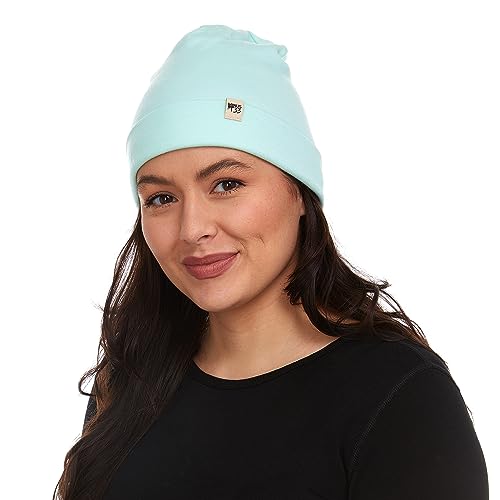100% Merino Wool Cuff Beanie - Warm Winter Hat - Novelty Beanie - Toque - color: Mint Green
