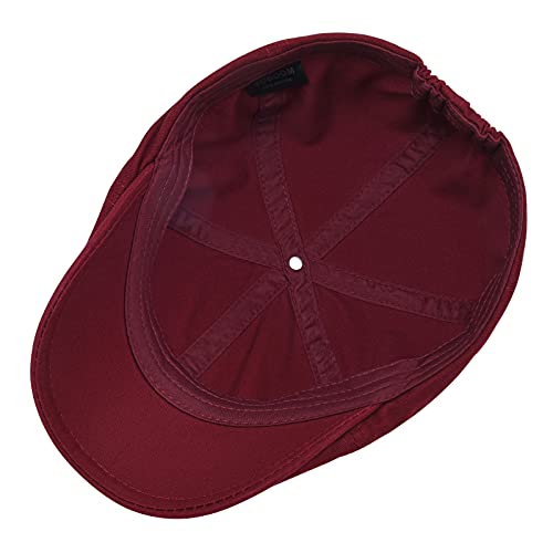 VOBOOM Cotton Washing Flat Cap Cabbie Hat Gatsby Ivy Irish Hunting Newsboy - color: Burgundy