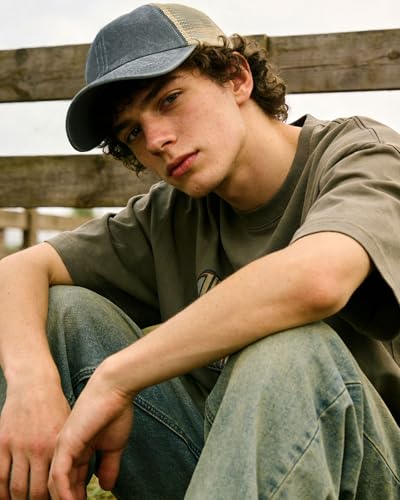 CLAPE Vintage Mesh Baseball Cap Low Profile Trucker Hat for Men Breathable Cotton Summer Cool Hat Outdoor Ball Cap - color: Zm02-gray