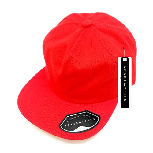 Quality 5 Panel Mid Crown Cotton Vintage Painters Hat Buckle Strap Adjustable Men Women Unisex Flat Visor #2015 - color: Red
