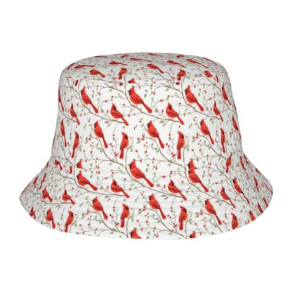 Bucket Hat Unisex for Men Women Cute Funny Fashion Fishing Hat Trippy Art Casual Fisherman Cap - color: Cardinal